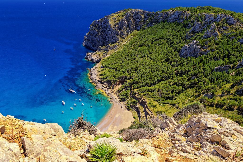 High Angle Shot of Boats on the Beach Bay